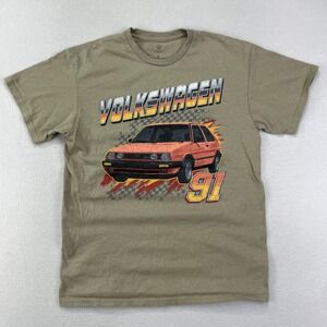 Volkswagen GTI T-Shirt Mens Medium Green '91 Golf‎ Graphic Tee 90s Racing